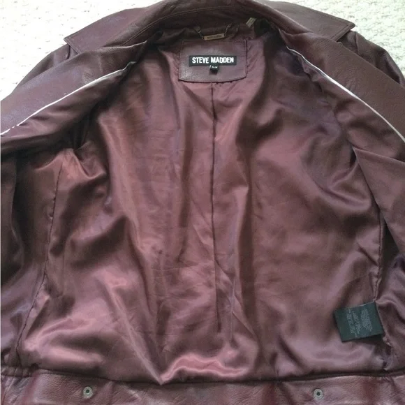 Steve Madden Women's Burgundy Moto Jacket - Picture 5 of 9